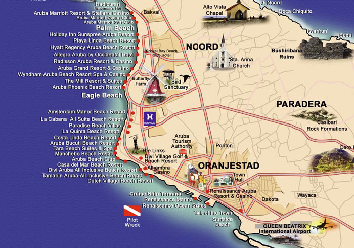 ArubaHouse - Aruba House - Map of Aruba